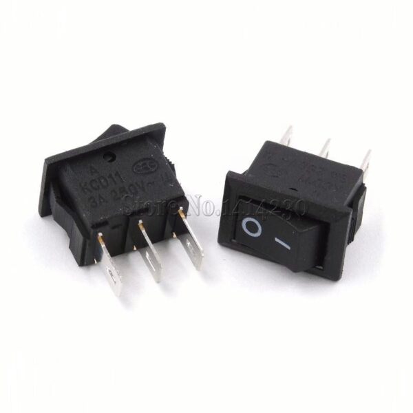 Interruptor Tipo Rocker ON-ON 3 pines Negro