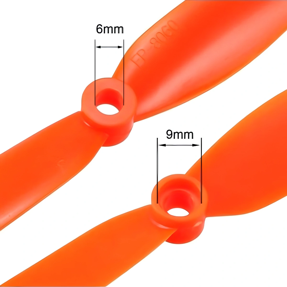 Hélice EP-8060 8x6 Naranja GWS 6mm (2)