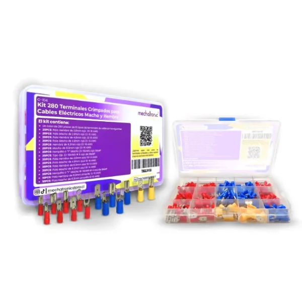 Kit 280 Terminales Crimpados para Cables Eléctricos Macho y Hembra