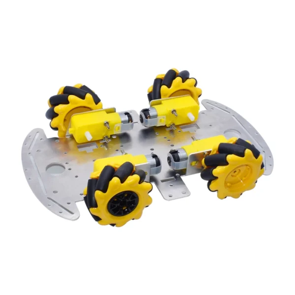 Kit 4 Ruedas Mecanum + 4 Motores TT + Chasis de Aluminio + Accesorios de Ensamble DIY 1
