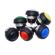 Kit 6 Botones Pulsadores Redondes a Prueba de Agua 12mm Waterproof
