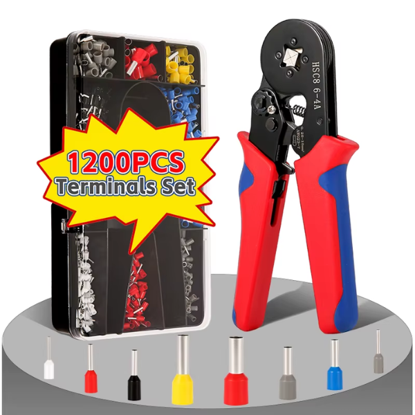Kit Alicates de Crimpado HSC8 6-4A + 1200 Terminales Tubulares Ferrules Profesional (3)