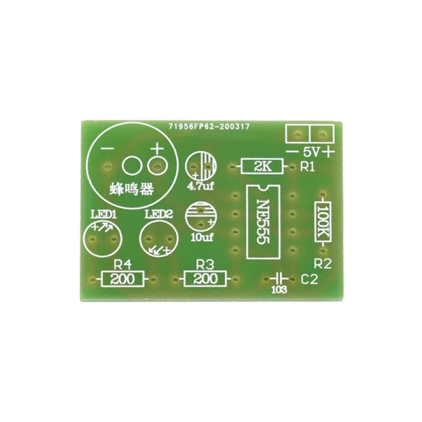 Kit Circuito Multivibrador Monoestable NE555 con LEDs y Bocina Proyecto DIY 2