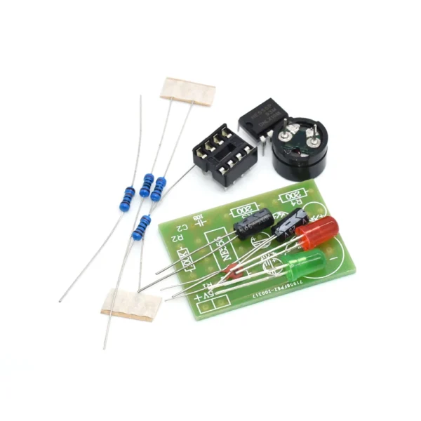 Kit Circuito Multivibrador Monoestable NE555 con LEDs y Bocina Proyecto DIY