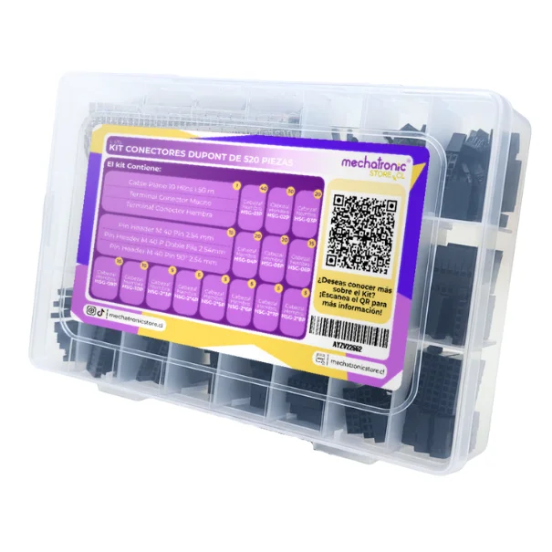 Kit Conectores DuPont de 520 Piezas 2.54MM MechatronicStore Kit Conectores DuPont de 520 Piezas 2.54MM - Imagen 5