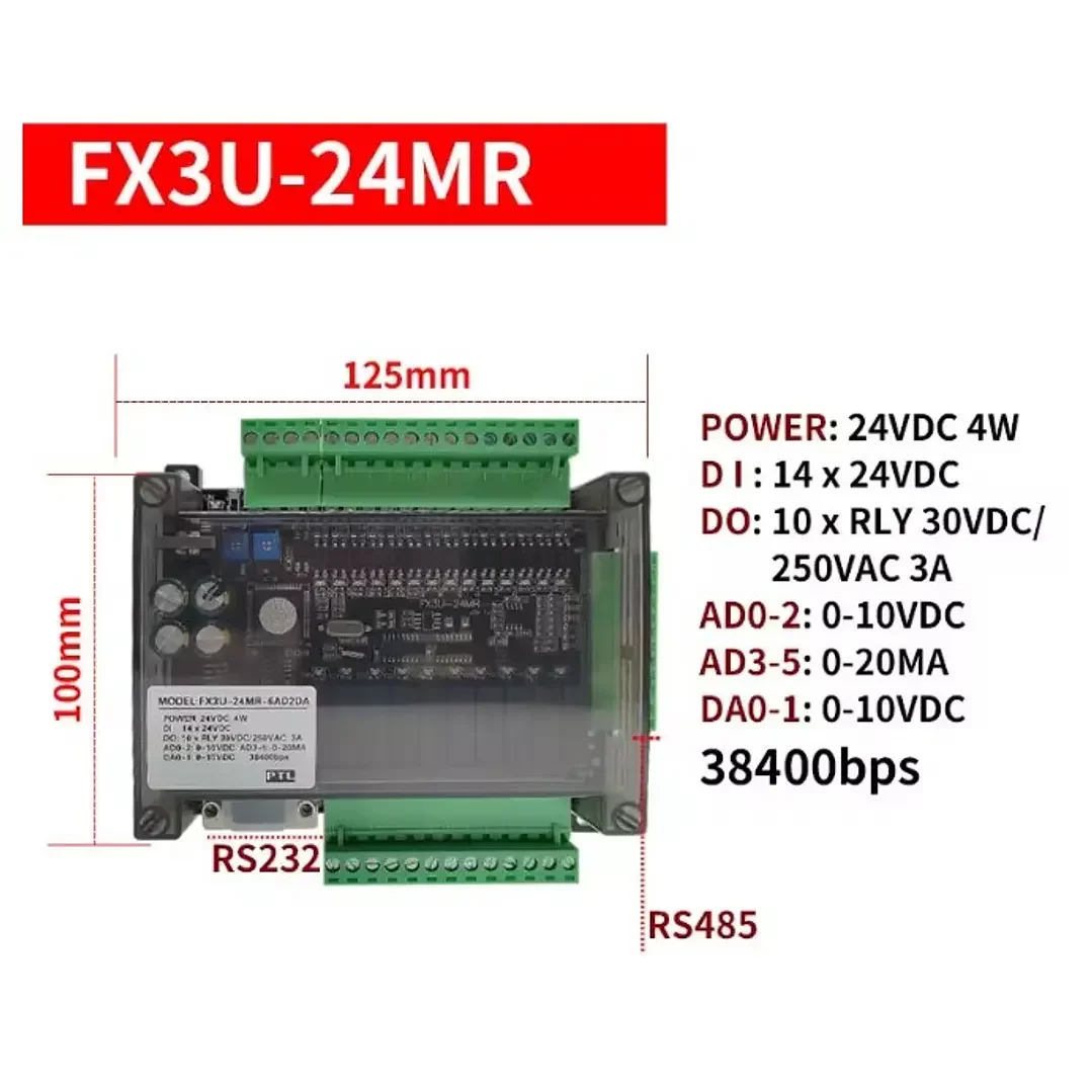 PLC FX3U-24MR RS485 14 Entradas 10 MechatronicStore PLC FX3U-24MR RS485 14 Entradas 10