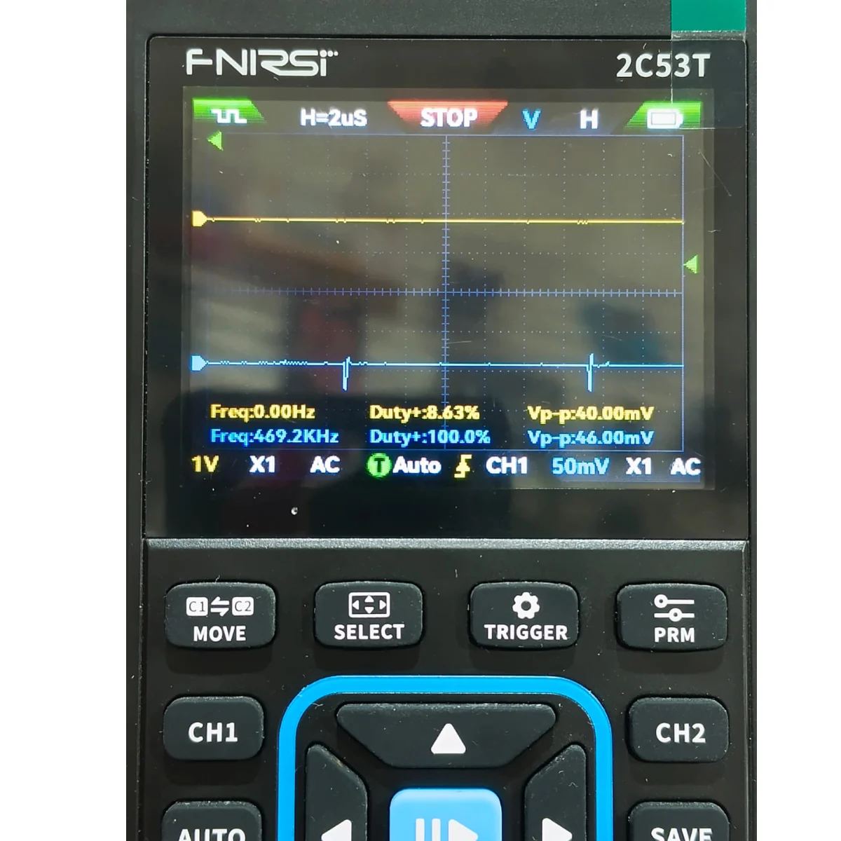 Boost Convertidor Dc Dc Step Up Mt3608 2a Regulable Boost MechatronicStore Rizado del MT3608 sin carga, 46 mV pico a pico