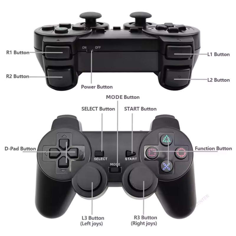 Mando inalámbrico para PS2_PS1 negro