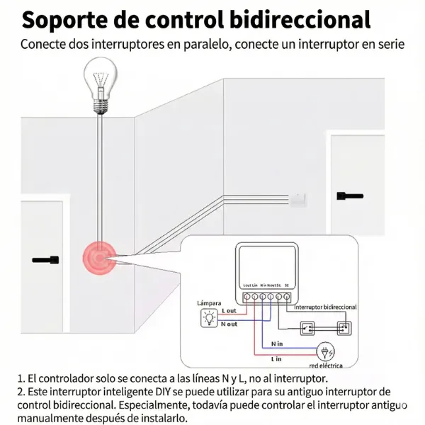 Módulo Interruptor Inteligente WiFi Mini (16A) MechatronicStore Módulo Interruptor Inteligente WiFi Mini (16A) - Imagen 3