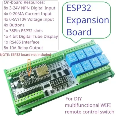 Placas ESP32 MechatronicStore Módulo PLC ESP32 Industrial 8 Relay RS485 Entradas Analógicas Alta Versatilidad