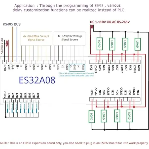 Módulo PLC ESP32 Industrial 8 Relay RS485 Entradas Analógicas Alta Versatilidad (3)