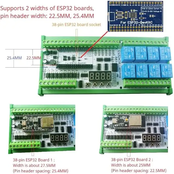 Módulo PLC ESP32 Industrial 8 Relay RS485 Entradas Analógicas Alta Versatilidad