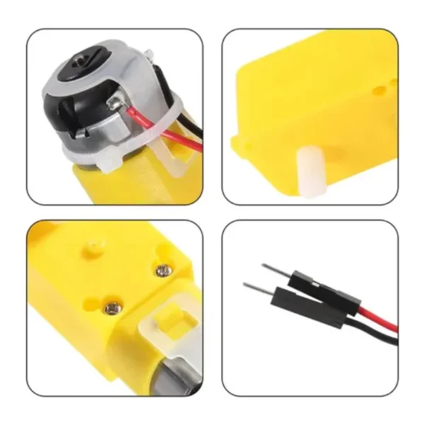 Motor DC Motorreductor Amarillo Con caja reductora 3-6V - Imagen 7