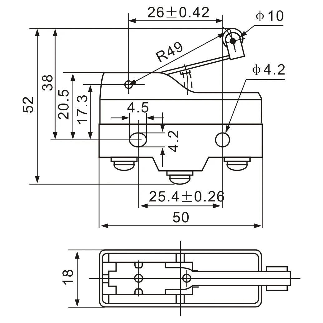 Multi-Purpose Screw Terminal Actuator Micro Limit Switch