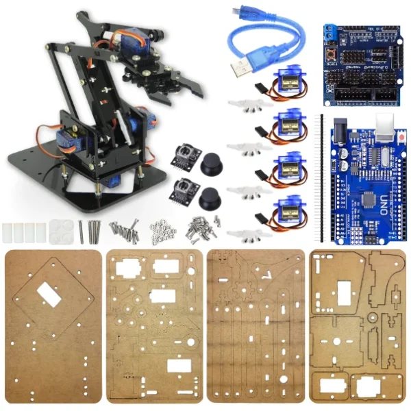 Kit brazo Robot acrílico + Arduino r3 compatible