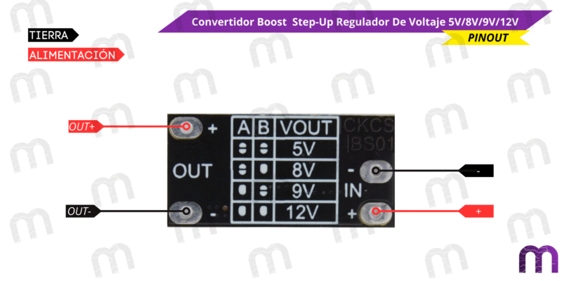 Convertidor Boost Step-Up Regulador De Voltaje 5V/8V/9V/12V