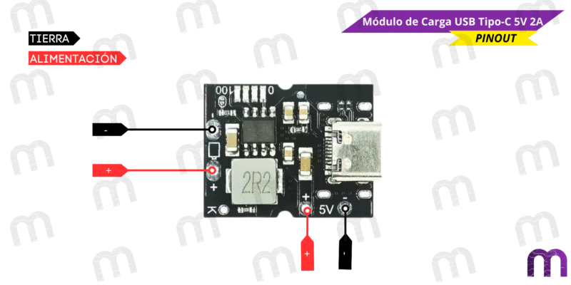 Módulo de Carga USB Tipo-C 5V 2A