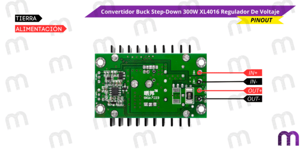 Convertidor Buck Step-Down 300W XL4016 Regulador De Voltaje - Imagen 5