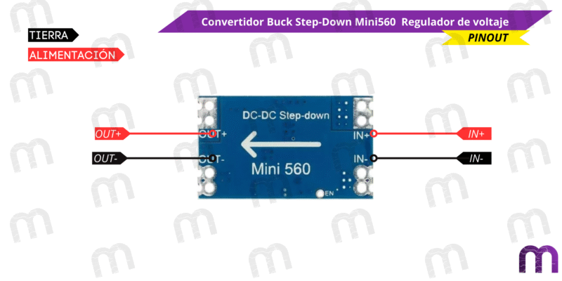 Convertidor Buck Step-Down Mini560 Regulador de voltaje
