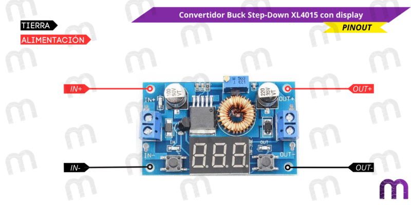 Convertidor Buck Step-Down XL4015 con display