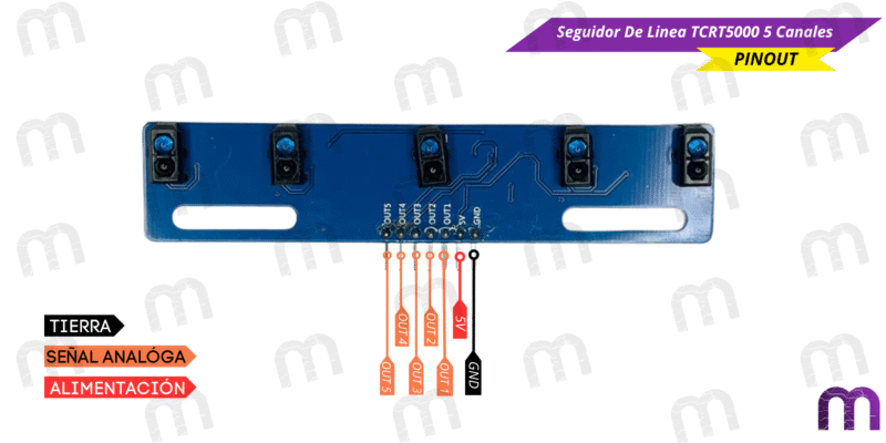 Seguidor De Linea TCRT5000 5 Canales