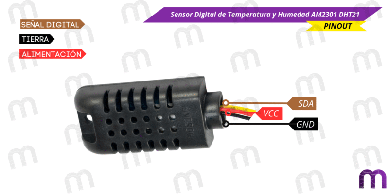 Sensor Digital de Temperatura y Humedad AM2301 DHT21