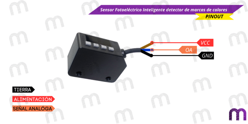 Sensor Fotoeléctrico Inteligente detector de marcas de colores