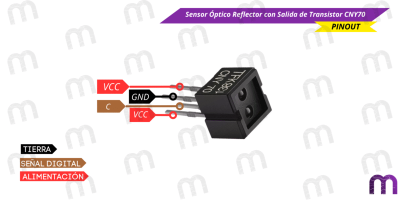 cny70 Sensor optico reflector con salida de transistor CNY70