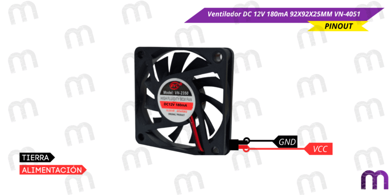 servomotor Ventilador DC 12V 92X92X25MM VN-4051