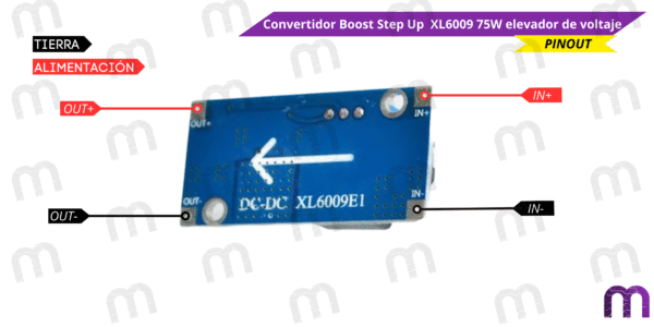 Convertidor Boost Step Up  XL6009 75W elevador de voltaje - Imagen 3