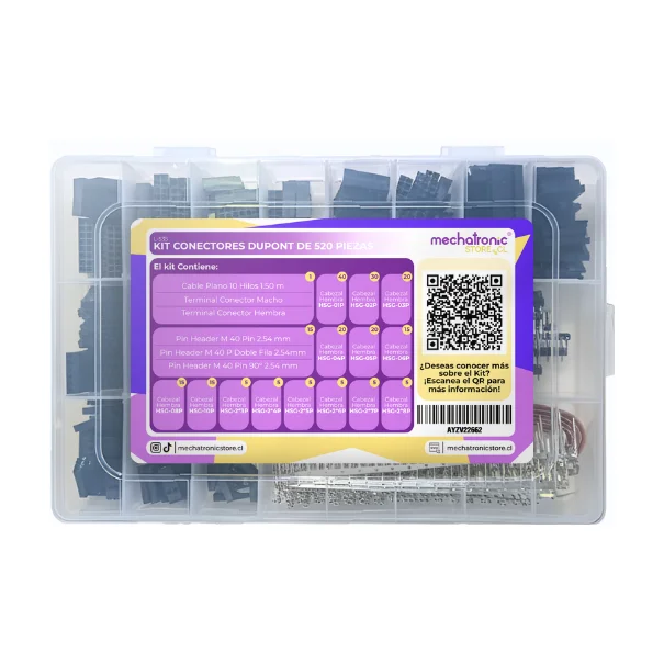 Kit Conectores DuPont de 520 Piezas 2.54MM MechatronicStore Kit Conectores DuPont de 520 Piezas 2.54MM - Imagen 3