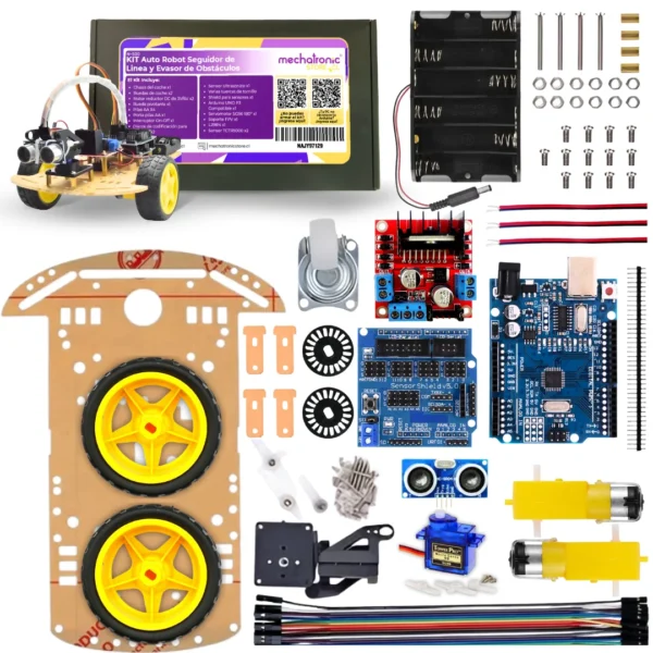 Kit Robot Arduino Detector de Obstáculos + Tutorial Digital