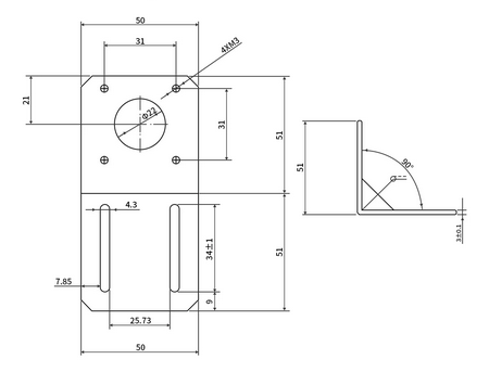 Soporte nema 17 Acero