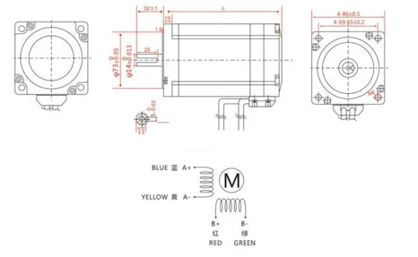 Motor Nema 34 86HB250-1256B