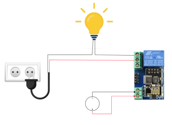 Conexión módulo relé ESP8266 luz casa