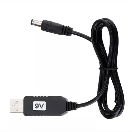 Cable Convertidor De Voltaje 5V A 9V USB a JACK DC