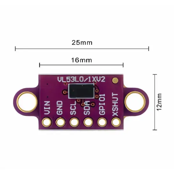 Sensor de distancia Time-of-Flight (ToF) VL53L0X MechatronicStore Sensor de distancia Time-of-Flight (ToF) VL53L0X - Imagen 3