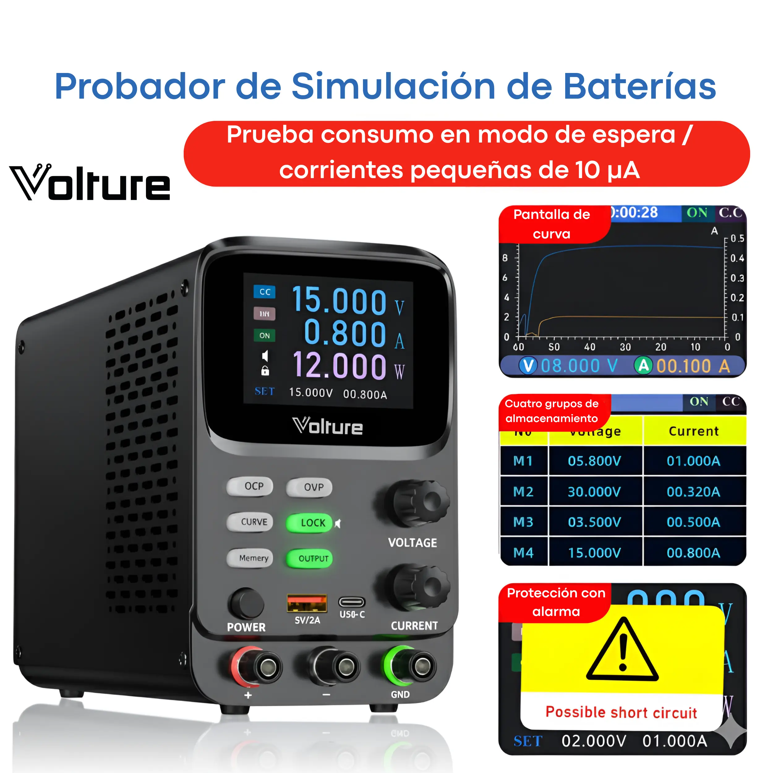 Fuente De Alimentación Programable 30v 10a Volture + Accesorios MechatronicStore Fuente De Alimentación Programable 30v 10a Volture + Accesorios - Imagen 2