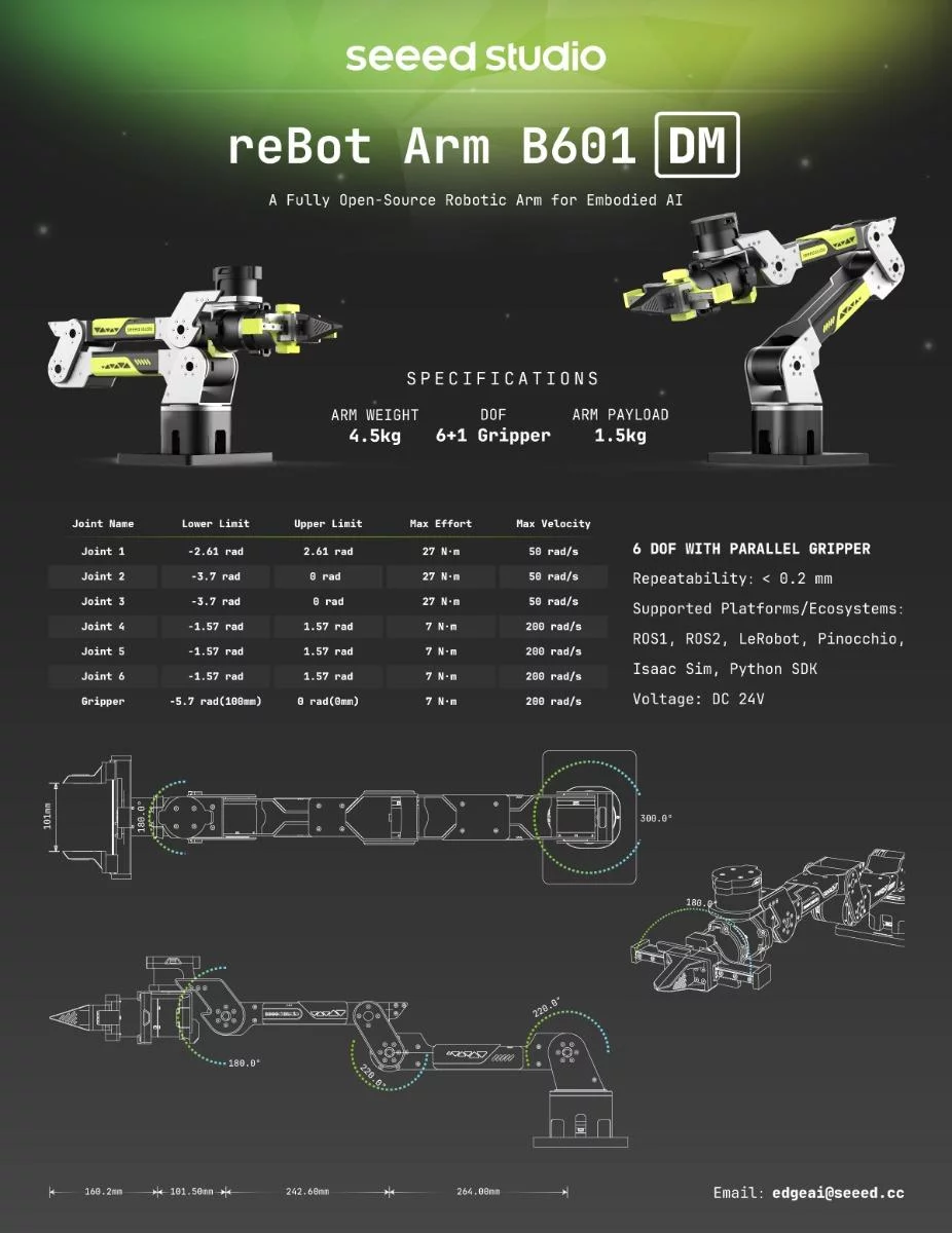 brazo robótico 6 grados de libertad Brazo Robótico 6 GDL reBot B601 MechatronicStore Brazo Robótico 6 GDL reBot B601 — vista 6