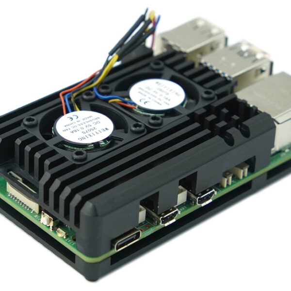 Carcasa Aluminio doble ventilador RPI5