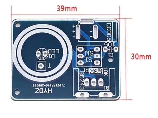 dimensiones Kit Mini Bobina de Tesla BD243 DIY Tesla Coil