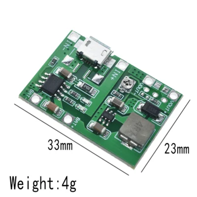 dimensiones Regulador de Voltaje Step-up DC-DC TP4056