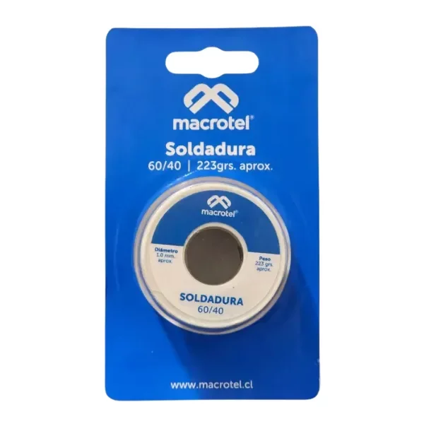 estaño soldadura 60 40 macrotel Estaño Soldadura 1mm 60/40 Macrotel 223g MechatronicStore Estaño Soldadura 1mm 60/40 Macrotel 223g