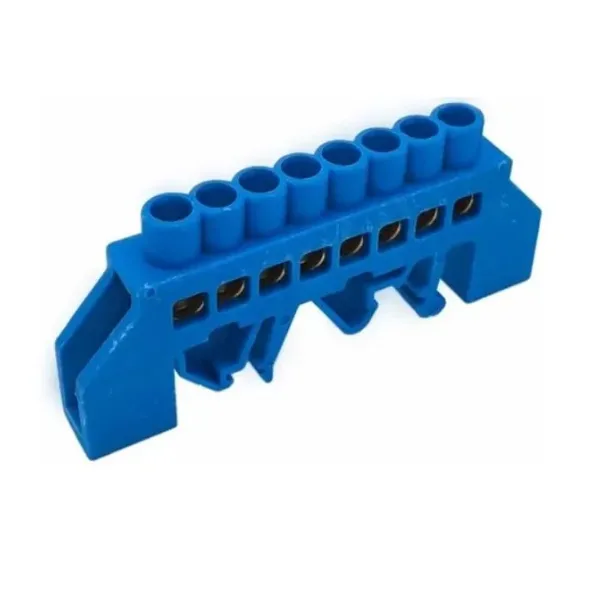 regleta Regleta de conexión aislada para riel DIN 8 polos Azul/Verde MechatronicStore Regleta de conexión aislada para riel DIN 8 polos Azul/Verde