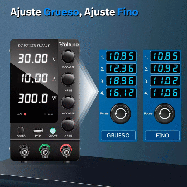 Fuente De Alimentación Pro 30v 10a Volture + Accesorios - Imagen 2
