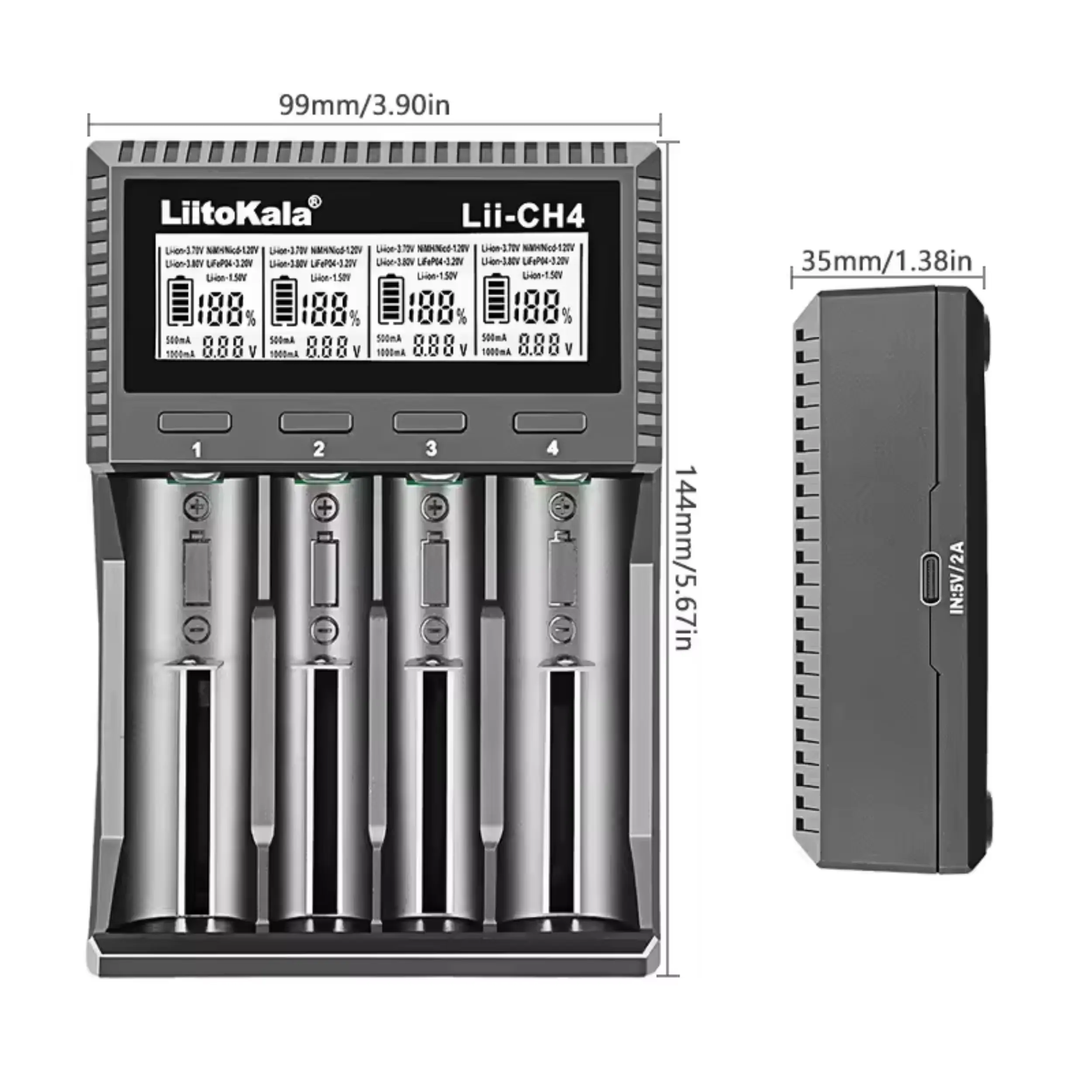 Cargador 18650 LiitoKala Lii-CH4 MechatronicStore Cargador 18650 LiitoKala Lii-CH4 - Imagen 5