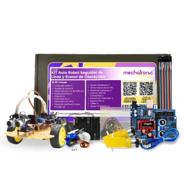 Kit Robot Arduino Detector de Obstáculos + Tutorial Digital