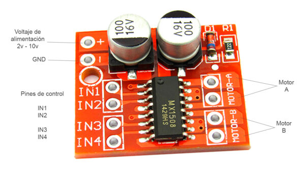 Driver Controlador Motor DC MINI L298 - 2 canales - Imagen 3