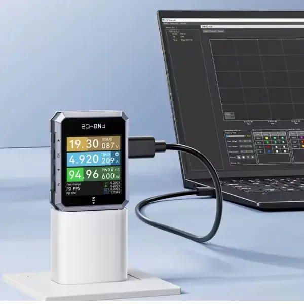 probador usb c carga rápida Probador USB C PD 3.1 FNIRSI FNB MechatronicStore Probador USB C Protocolos Carga Rápida — vista 3