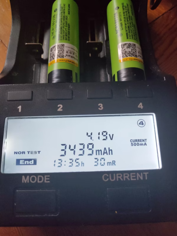 testeo bateria 18650 3400mah